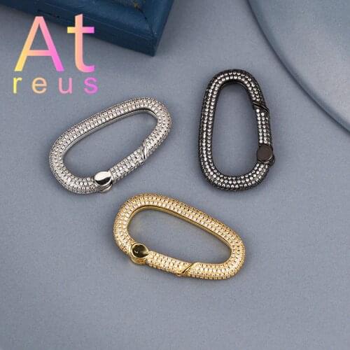 3Color Irregular Shape Clasps Hooks Copper Micro Pave Zirconia Jewelry Making Supplies DIY Bracelet Necklace Handmade Jewelry