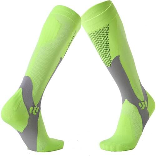 Men Socks Color Block Breathable Compression Socks Stockings for Sport Running Cycling
