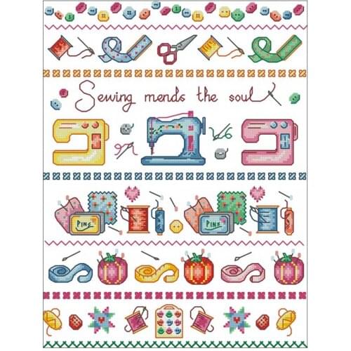 Sewing hand tools pattern Counted Cross Stitch 11CT 14CT 18CT DIY Chinese Cross Stitch Kit Embroidery Needlework Sets home decor