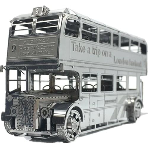 Iron Star I22207 3D Metal Jigsaw Model Kit London Bus Vehicle Assembly Model Building Kits For Adults DIY 10.7x2.9x5.7CM