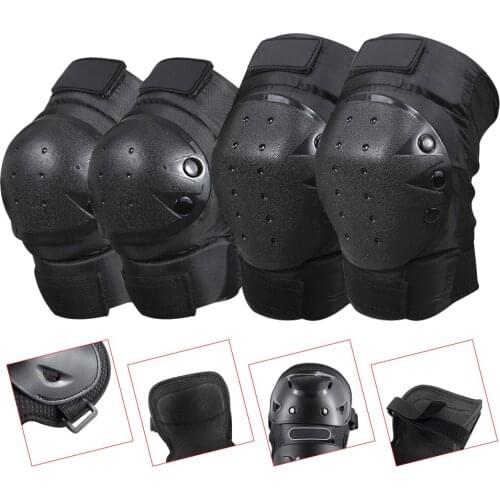 2pcs Knee Pads 2pcs Elbow Pads Cycling Knee Brace and Elbow Guards MTB Bike Motorcycle Riding Knee Support Protective Pads