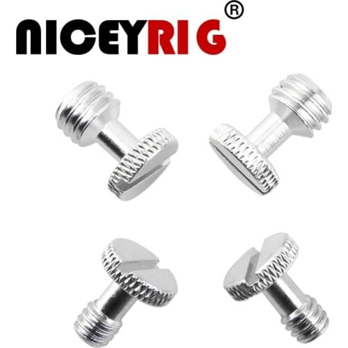 NICEYRIG DSLR Rig 1/4" 3/8" Screw Tripod Camera Rig Adapter 2 Pieces of 3/8" Screw and 2 Pieces of 1/4" Screw in a Package