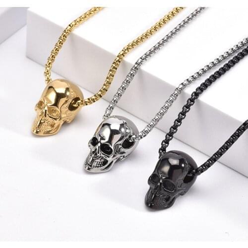 New Punk Skull Pendant Necklaces For Women Men Teens Cool Gothic Hip Hop Skull Skeleton Clavicle Necklace Fashion Jewelry Gifts