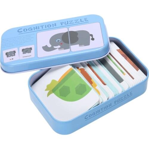 Baby Kids Cognition Puzzles Toys Cartoon Vehicle/Animal/Fruit Pair Matching Game Cognitive Puzzle Card for Children Education