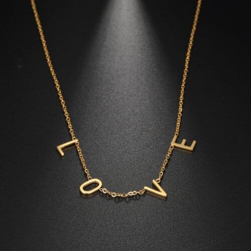 Sipuris Custom Letter Necklace Custom Name Stainless Steel Welded Necklace For Womens Initial Letter Personalized Jewelry Gifts