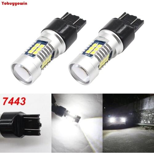 Par Lampadas T20 7443 21 Led Smd Cree Chip 3535 6000k Drl 208 Cor: 6000K (branco puro)
