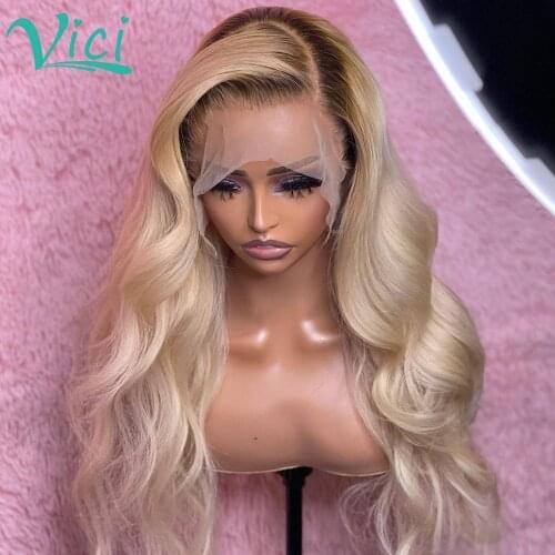 Ombre 613 Blonde Lace Front Wig HD Lace Frontal Wig Body Wave Lace Front Wig Human Hair Wigs For Women Brazilian Hair 180% VICI