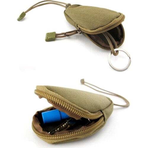Hiking Camping Organizer EDC Mini Tactical Small Wallet Coin Purse Outdoor Men Key Pouch Money Bag Tritium Keychain Pocket Tool