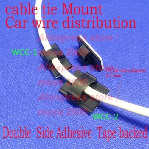 WCC Self adhesive cable tie mount,Car air conditioner home electronic wire zip clamp,clip,Computer host cable distribution
