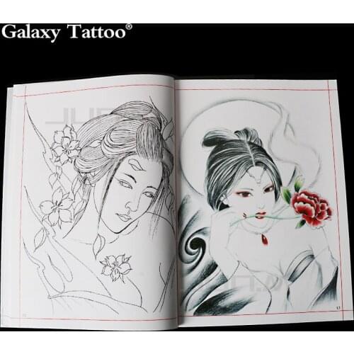 Sao Tattoo Manuscript Book Geisha Flower Beauty Arm Small Semi-Permanent Tattoo Manuscript Book Album Pattern