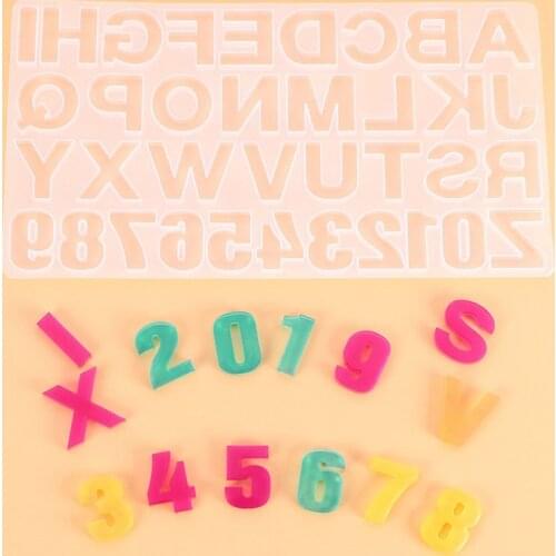 Julie Wang Silicone Mold DIY Epoxy English Uppercase Letters Alphabet Number For UV Resin Handmade Casting Mould Jewelry Making