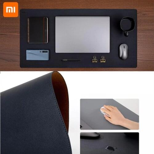 Xiaomi extra large pu leather mouse pad natural oak table mat anti-fouling and waterproof office can be bent and simple