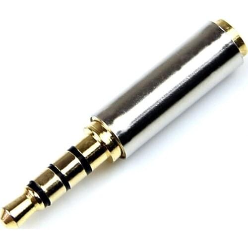 Top List Golden 3.5mm Male to 2.5mm Female Plug Stereo Audio Earphone Jack Adapter Converter
