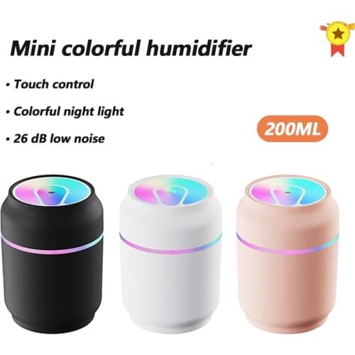 Air Humidifier USB Ultrasonic Aroma Essential Oil Diffuser Romantic Colorful lights Humidifier Mini Cool Mist Maker Purifier