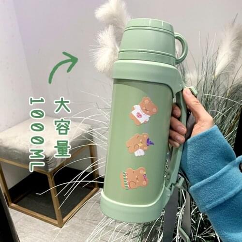 Vacuum Cup Large Capacity 1000ml Simple Portable Kettle Outdoor Water Cup Dormitories with Hot Water Bottle