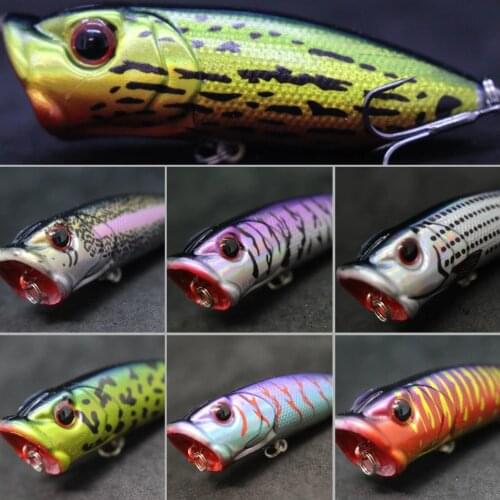 WLure 7cm 12.3g Middle Range Casting Loud Rattling Gill Slot with more Water Splash Popper Lure for Bass Fishing T605