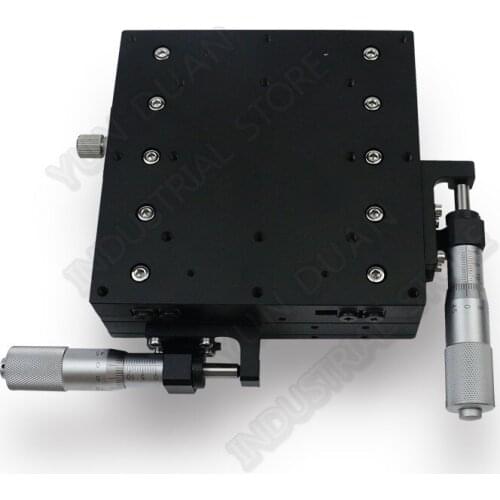 XY Axis 90*90mm 3.5" Trimming Station Manual Displacement Platform Cross Roller Guide Way Linear Stage Sliding Table LY90-R