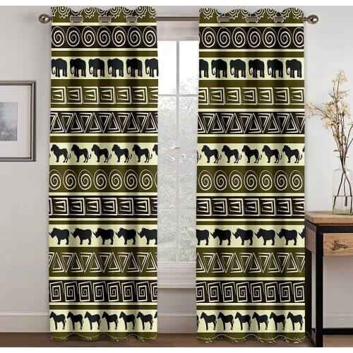 Living Room Shading 90% Decorative Curtain Animal Graphic Pattern Home Textile Decoration Bedroom Perforated Curtains