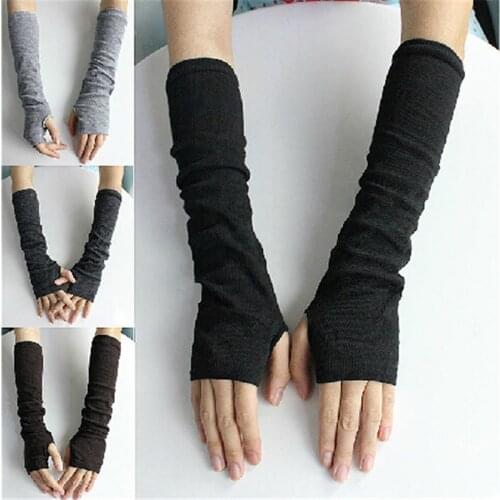 Winter Women Fingerless Gloves Femme knitted glove Warm Long Sexy Knitted Arm Warmers Glove New Fashion