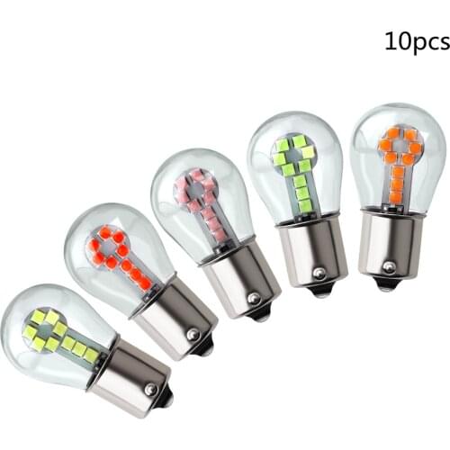 10pcs1156 BA15S P21W Led 1157 BAY15D P21/5W Led Bulbs Ampoule R5W R10W 18SMD 800LM Car Fog Lights DRL Turn Signal Lamp 12V White