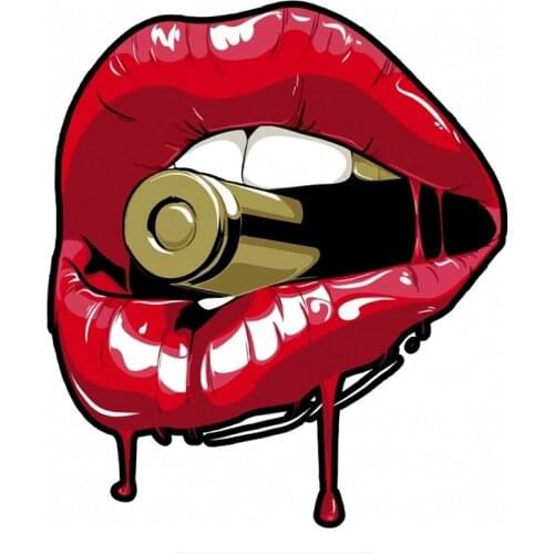 14X16CM red lips bullet PVC car decal Sticker Decoration Stationery DIY Ablum Diary Scrapbooking Custom car sticker