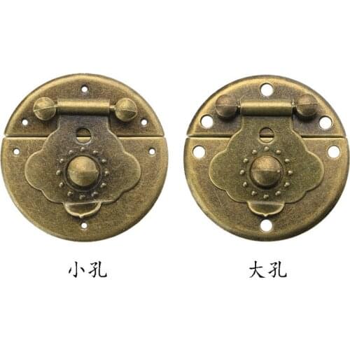2PCS Antique Bronze Hasp Lock Round Alloy Latch Hook Jewelry Wood Box Suitcase Cabinet Furniture Decorative Hardware Accessories