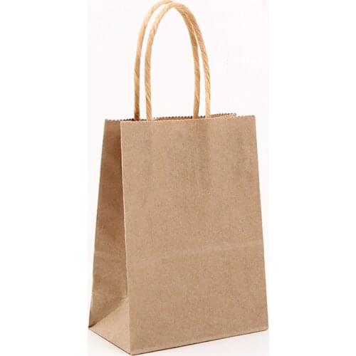2pcs Small Gift Bag Baking Bag Takeaway Tea Bag Shopping Clothing Bag Kraft Paper Bag Tote Bag