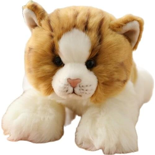 30cm Simulation Orange cats Plush Toy Cute Likelife Yellow and White Cat Stuffed Animals Birthday Puppy Pets toys for pet lovers