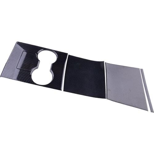 4pcs/set Interior Center Console Storage Box Cover Trim Decor Car ABS Carbon Fiber Style Fit For Tesla Model 3 2017 2018 2019