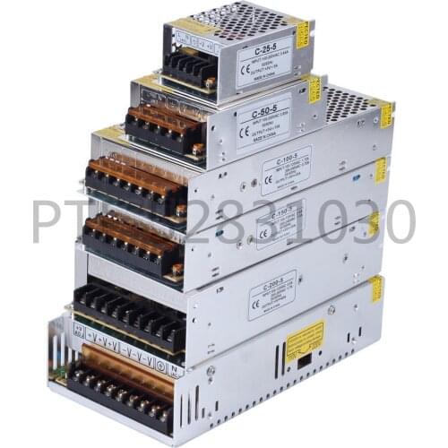 5V 2A/3A/4A/5A/8A/10A/12A/20A/30A/40A/60A Switch LED Power Supply Transformers WS2812B WS2801 SK6812 SK9822 APA102 LED Strip