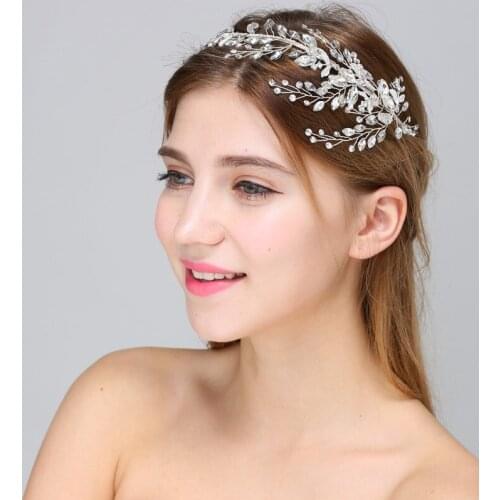 6pcs/lot Crystal Wedding Headband Tiara Handmade Bridal Headpiece Rhinestone Crown Party Prom Headwear Hair Accessories
