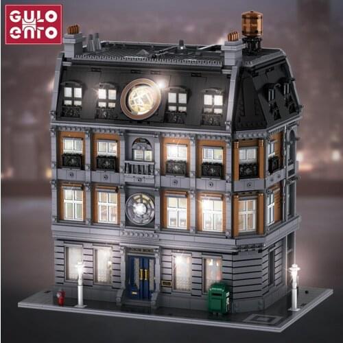 7150PCS Light Bricks The Sanctum Sanctorum Model Building Blocks Movie City Streetview Architecture Children DIY Toys Kids Gifts