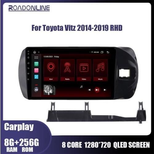 Roadonline Car Multimedia Player Radio Video For Toyota Vitz 2014-2019 RHD Android 11 Navigation GPS Touchscreen Autoradio Audio