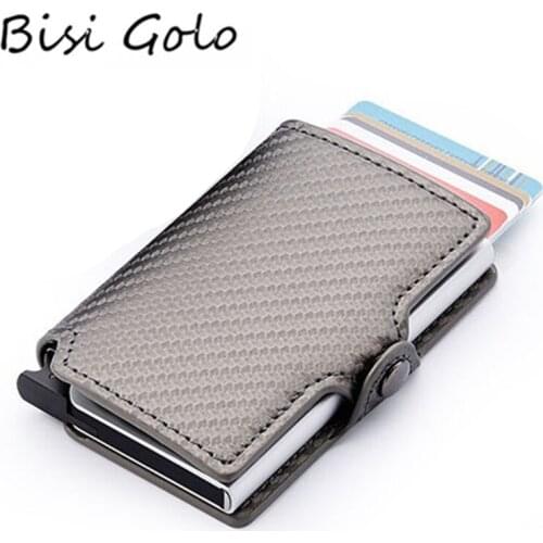 BISI GORO 2020 Wallet Metal RFID Vintage Credit Card Holder Waterproof Money Pocket Aluminum Box Business Card Case Wholesale