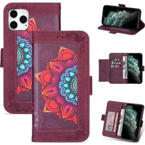 Retro Flip Leather Case For iPhone 12 Mini SE 2020 11 Pro Max X 6 6s 7 8 Plus XR XS Max Mandala Pattern Book Wallet Phone Cases