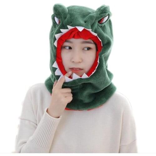 Dinosaur doll hood hat plush hat toy birthday stuffed animals cap gift