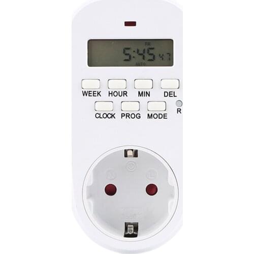 Electronic Plug-in Programmablel LCD Screen 24Hour Timer Switch Socket Adapter EU Plug for Small Home Appliances