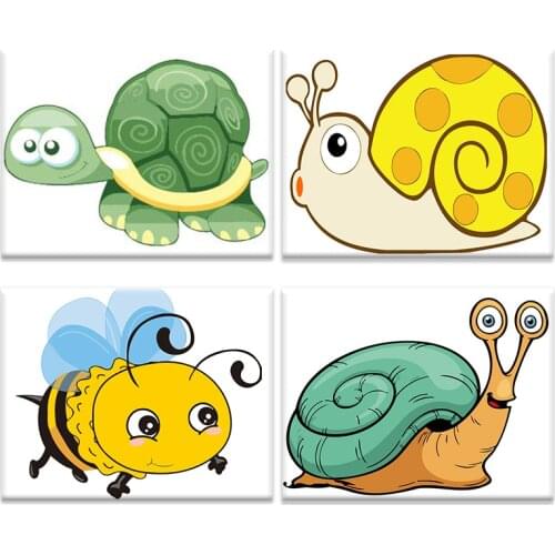 GATYZTORY Frame Painting By Numbers Kits For Kids Beginner Tortoise Honeybee Paints Diy HandPainted Drawing Kits Bedroom Decor