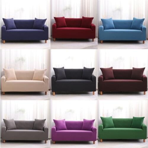 Classic Solid Color Stretch Elastic Sofa Cover Slipcover Couch Covers for Living Room Home Decor 1/2/3/4 Seater