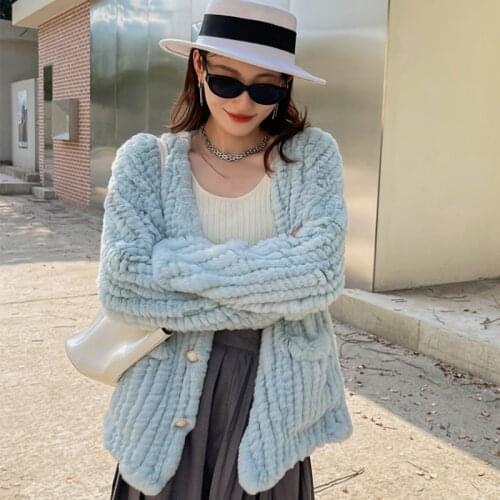 KMETRAM Rabbit Fur Coats