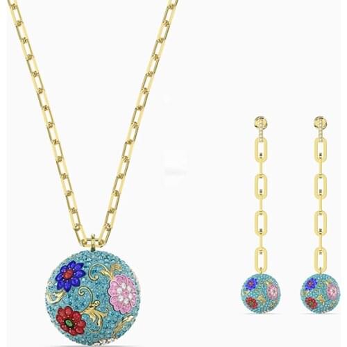 Beautiful Lucky Flowers Blue For The Bride Design Women Jewelry Sets Romantic Birthday Gift