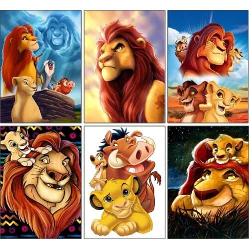 5D Disney Full Square/ Round Drill DIY Diamond Painting Lion King Cross Stitch Mosaic Fawn Bambi Home Decoration Childrens Gift