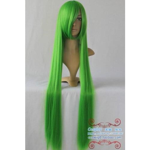Hot heat resistant Party hair>>Fashion Long Green Straight Wigs/Hair