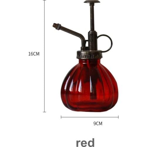 Red Pumpkin Shape Glass Small Watering Pot Home Furnishing Article Indoor Potting Plant Hand Press Mini Sprinkling Can