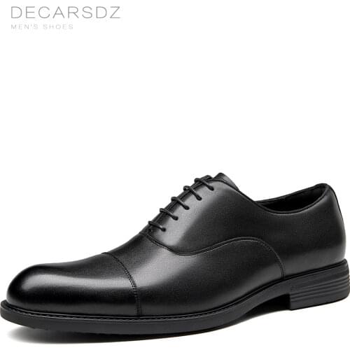 DECARSDZ Men Dress Shoes Man 2021 Spring Autumn Office Business Wedding Leather Comfy Oxford Sole Fashion Shoes Men Formal Shoes
