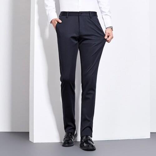 2019 Winter Pants Men Fashion Business Men Trousers Casual Slim Stretch Black Pants Men Pantalones Hombre