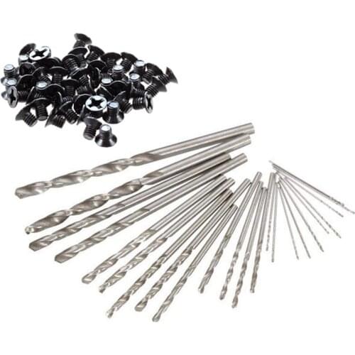 25Pc 0.5-3.0Mm Set Of Miniature Straight Shank Small Twist Drill Set Bodhi Hole Small Drill Kit & 50 Pcs M3x4mm Screws Replaceme