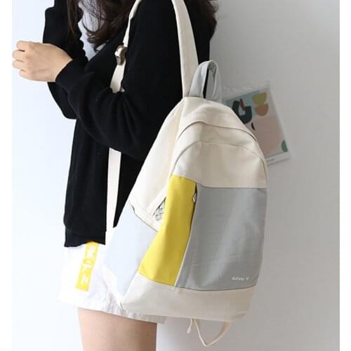 2020 new design color match girls backpack women leisure bag teenager school student book bag daily bag young