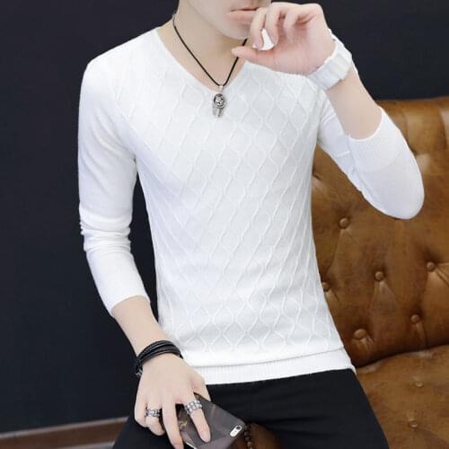 New Sweater Mens Long-Sleeved Shirt Fashion Sweater Autumn and Winter Warm Bottoming Shirt Sweater Men
