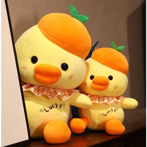 30/40/50CM Kawaii New Plush Lucky Yellow Duck Children Plushie Toys Keep Friends Lucky Home Decor For Kids Gifts